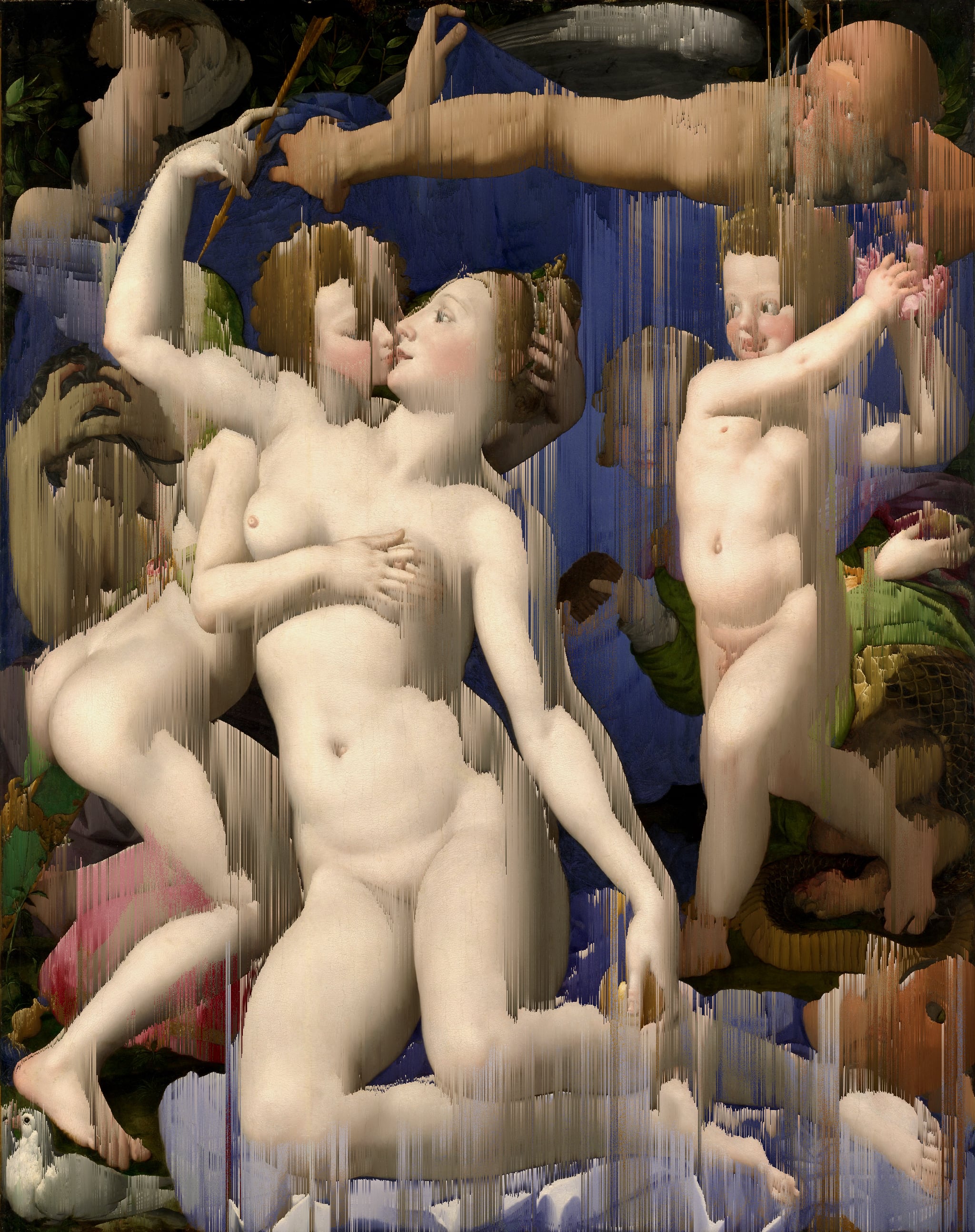 „Venus, Amor, Torheit und Zeit“ (Agnolo Bronzino, ca. 1545) {Glitch}