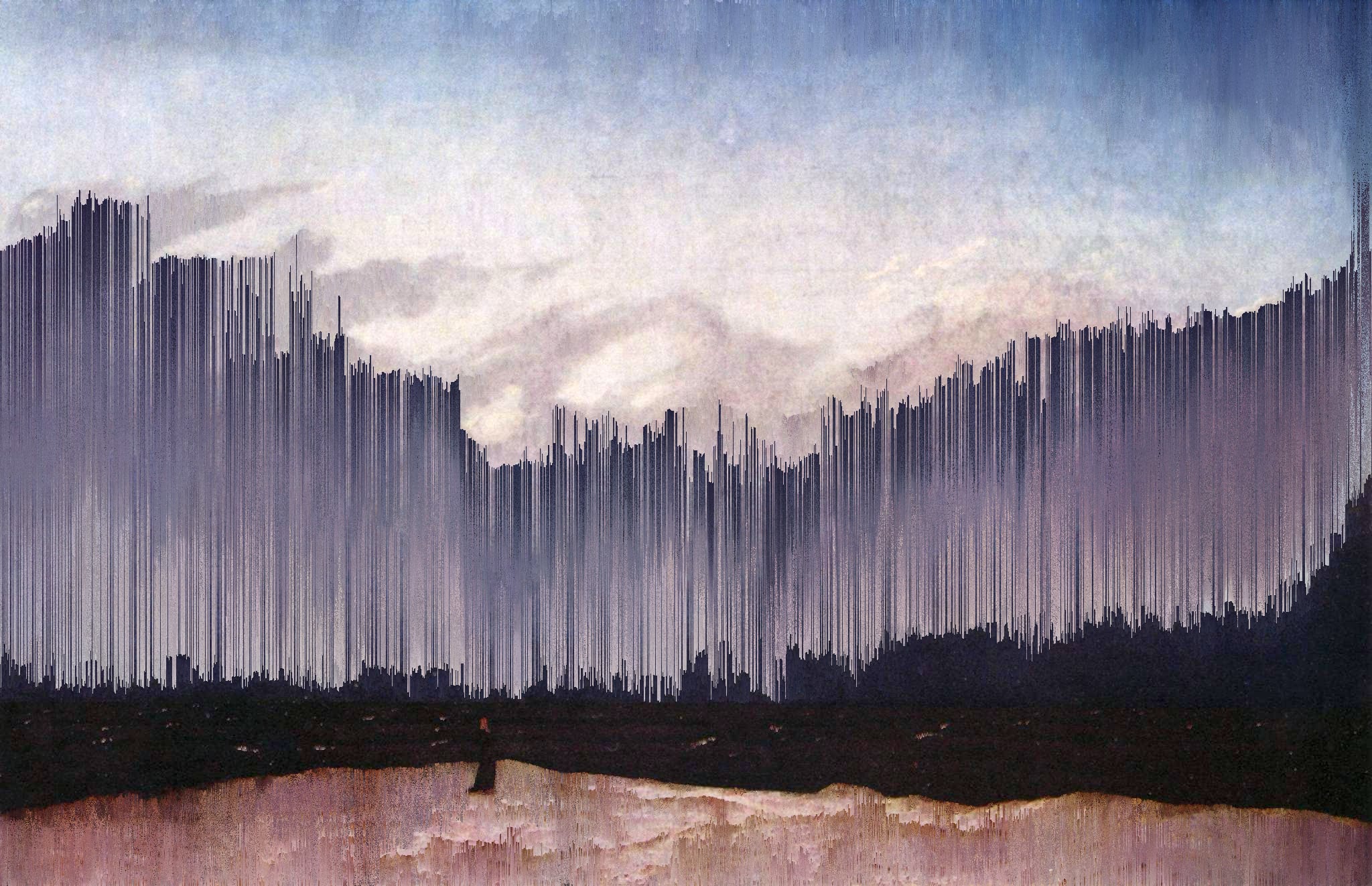 „Der Mönch am Meer“ (Caspar David Friedrich, ca. 1808) {Glitch}