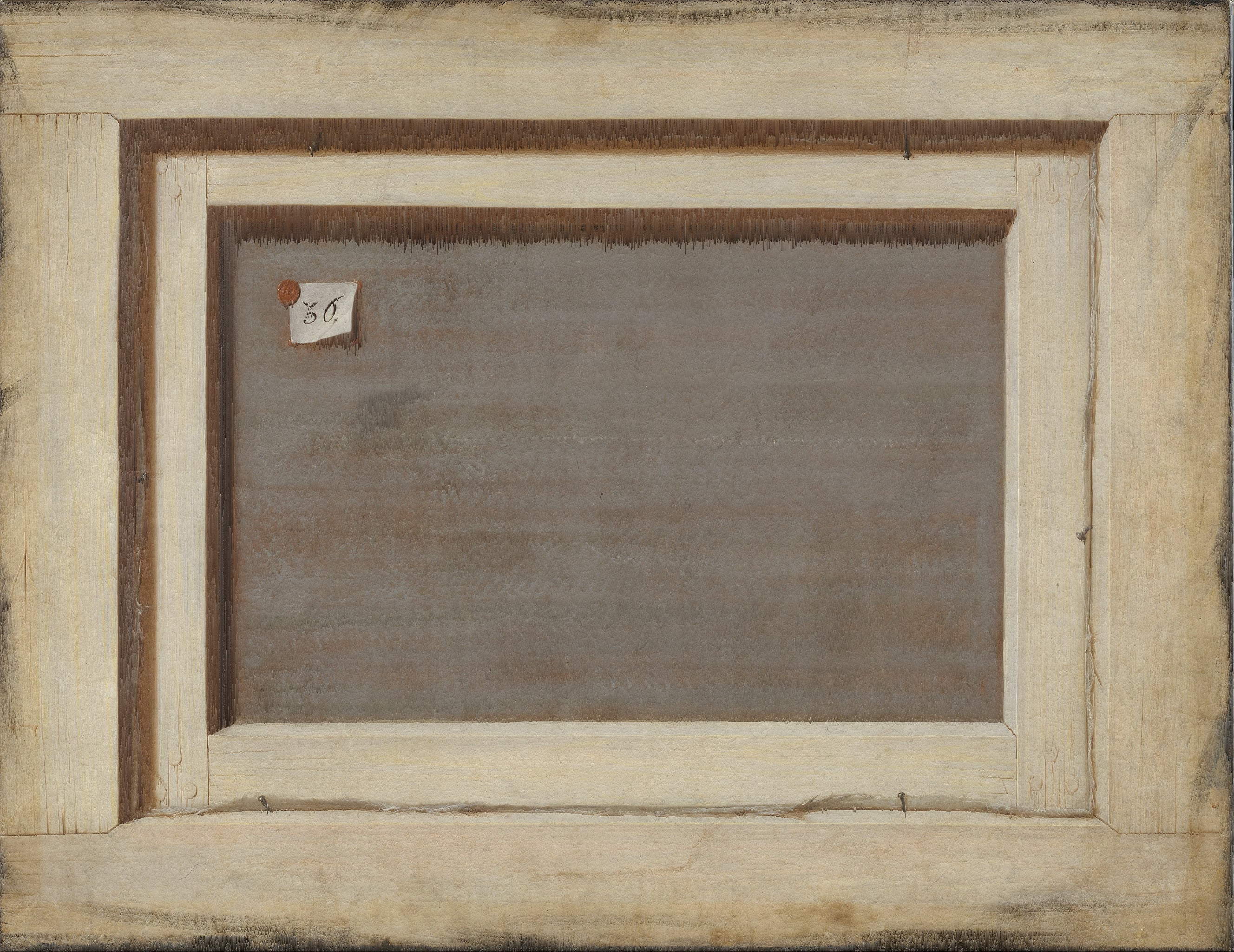 „Die Rückseite eines Gemäldes“ (Cornelis Norbertus Gijsbrechts, 1670) {Glitch}