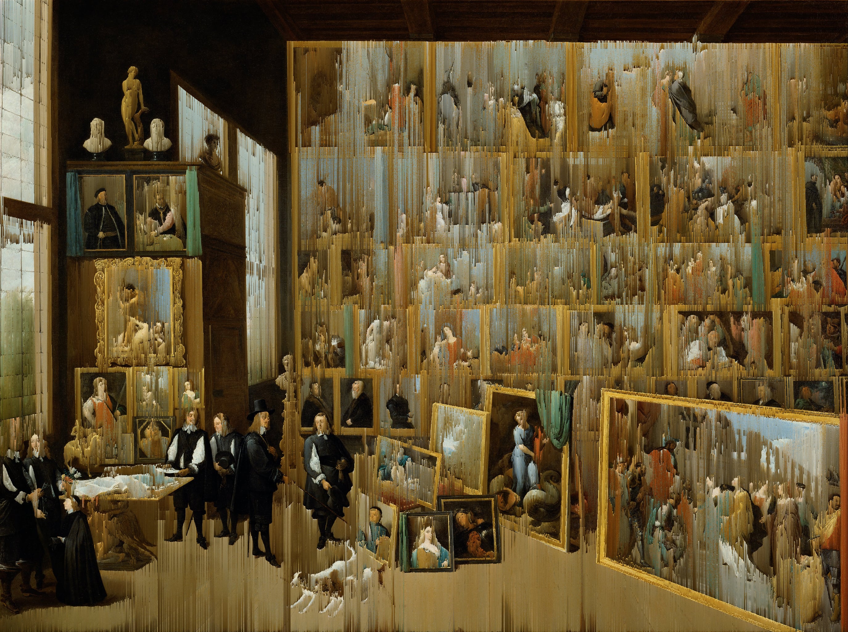 „Erzherzog Leopold Wilhelm in seiner Galerie“ (David Teniers der Jüngere, 1651) {Glitch}