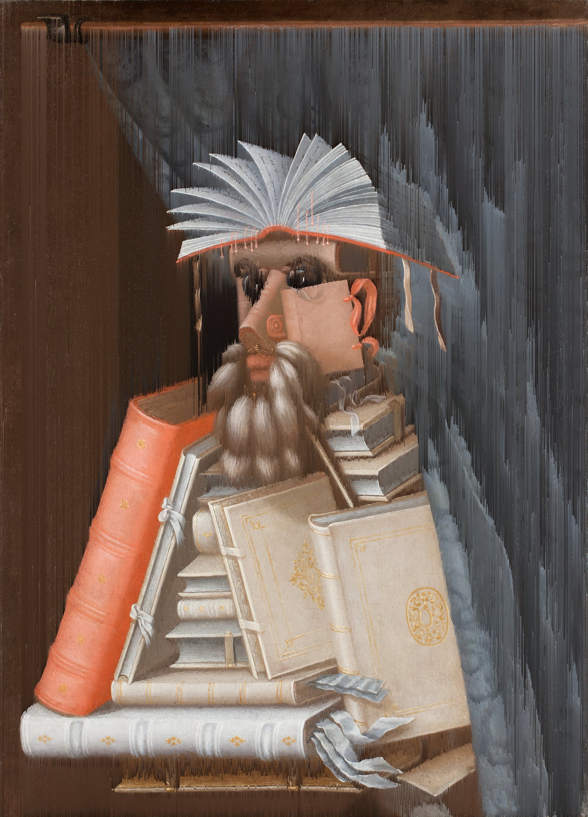 „Der Bibliothekar“ (Giuseppe Arcimboldo, ca. 1566) {Glitch}