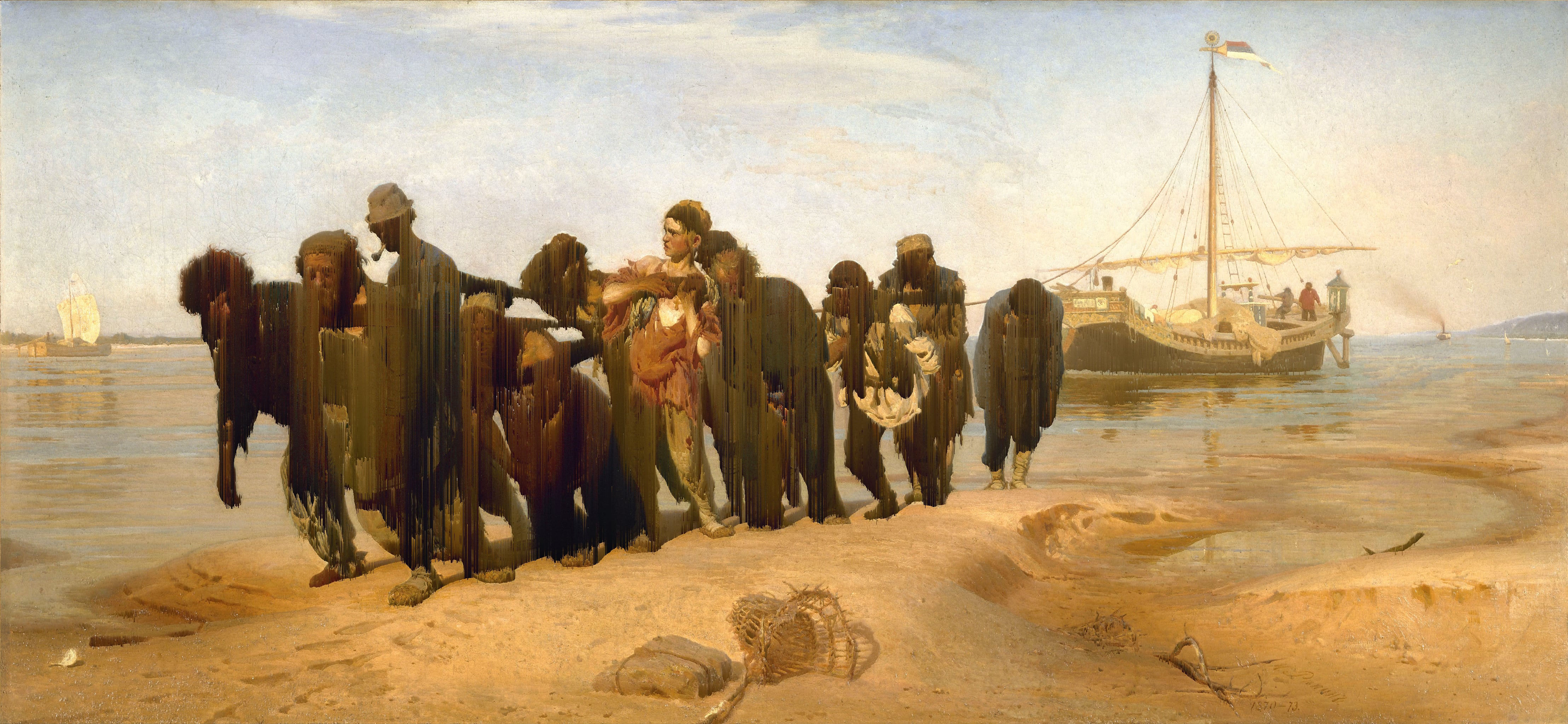 „Die Wolgaschlepper“ (Ilya Repin, 1870–1873) {Glitch}