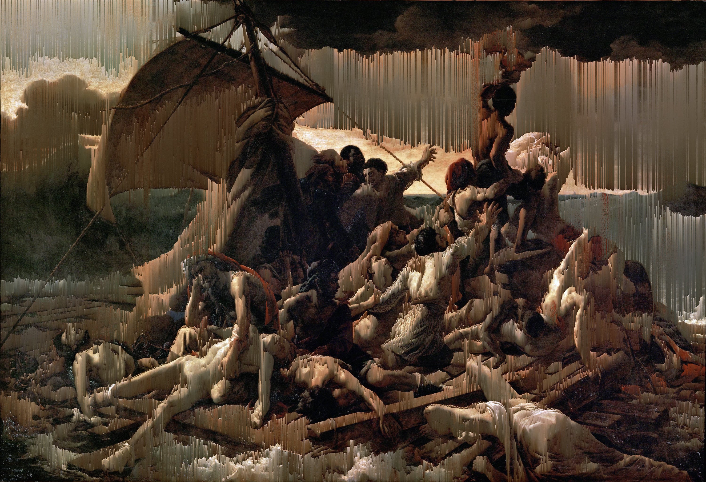 „Das Floß der Medusa“ (Jean Louis Théodore Géricault, 1819) {Glitch}