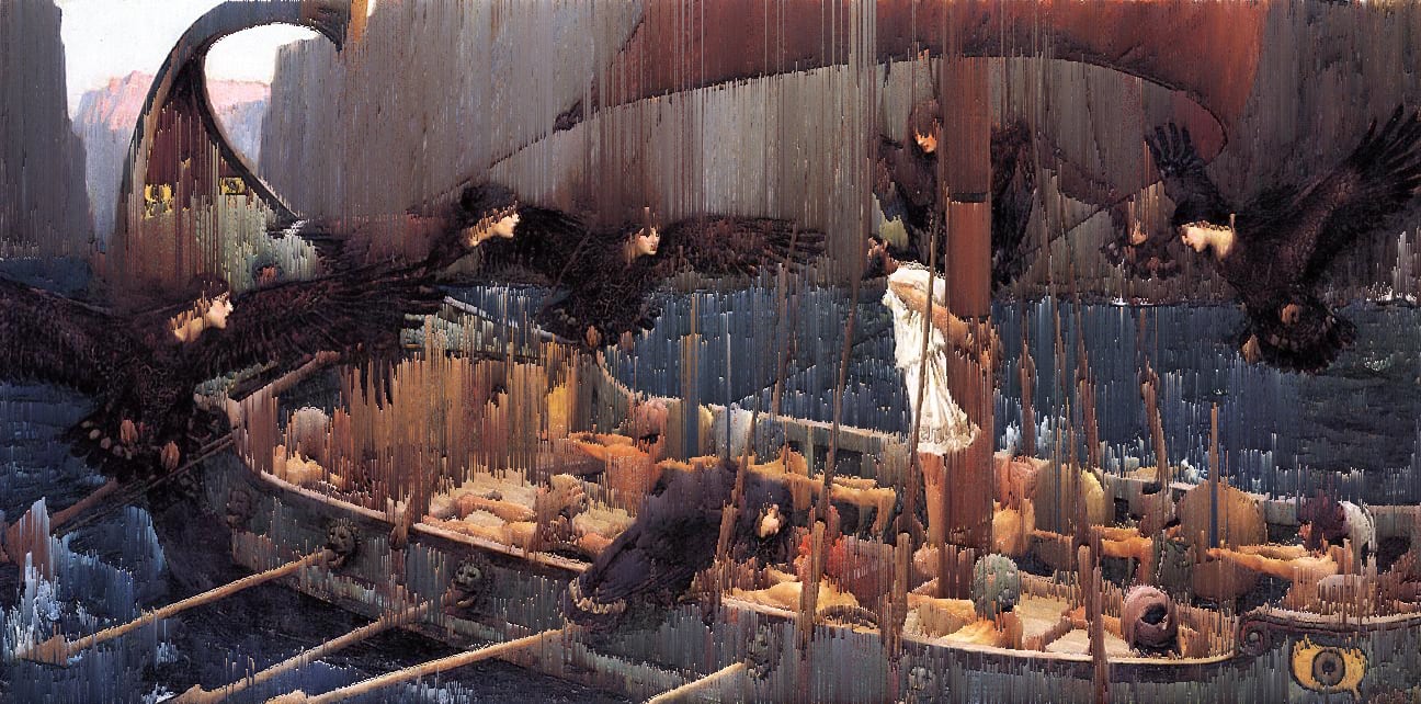 „Odysseus und die Sirenen“ (John William Waterhouse, 1891) {Glitch}