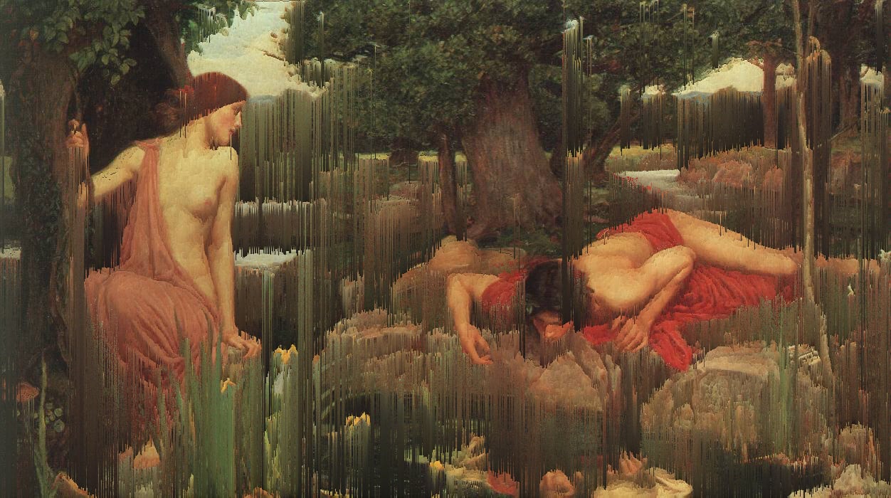 „Echo und Narziss“ (John William Waterhouse, 1903) {Glitch}