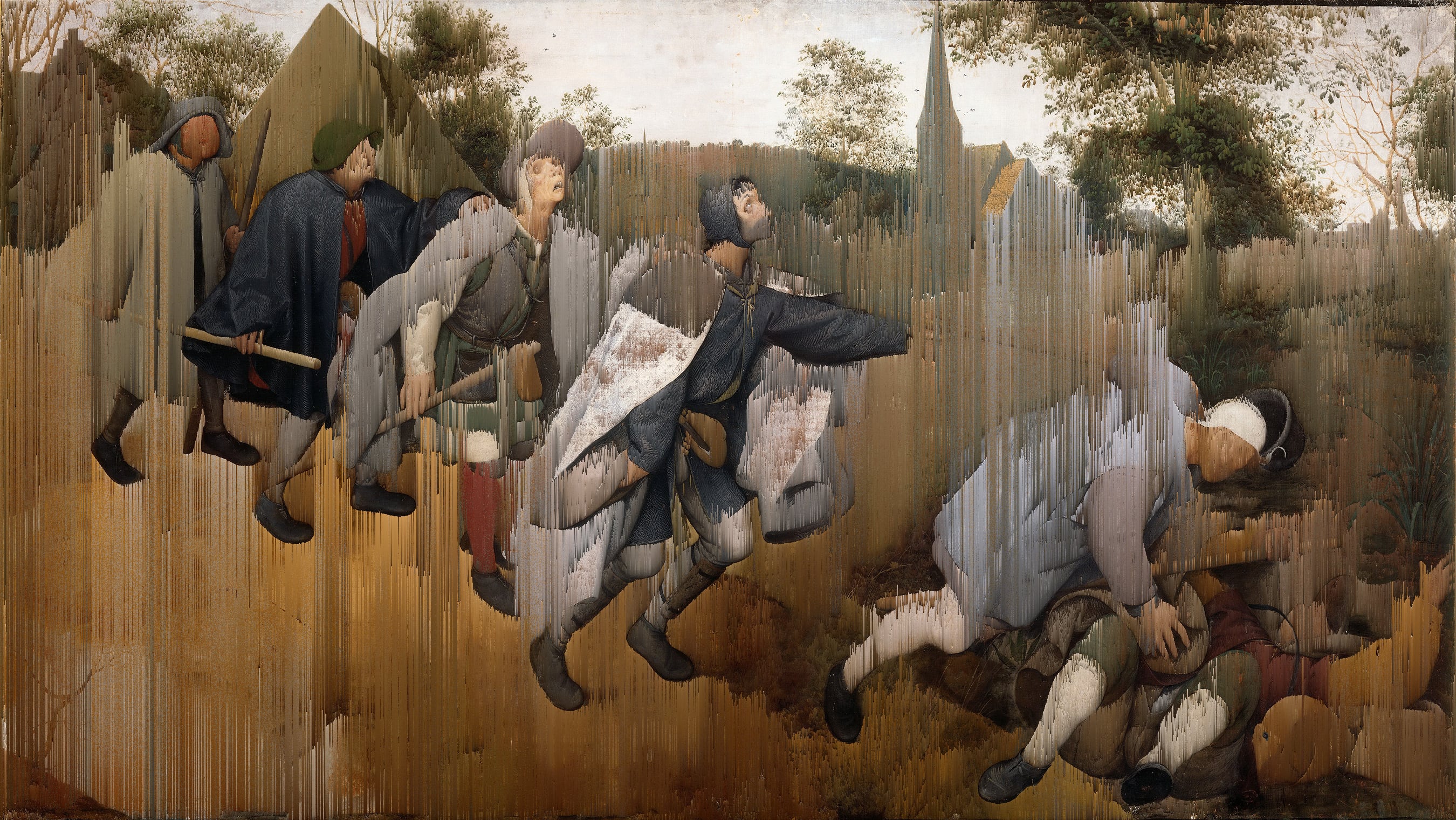 „Der Blindensturz“ (Pieter Bruegel der Ältere, 1568) {Glitch}