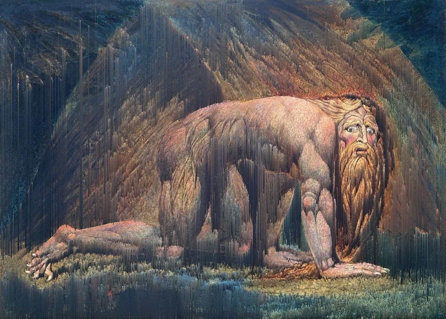 „Nebukadnezar“ (William Blake, ca. 1805) {Glitch}